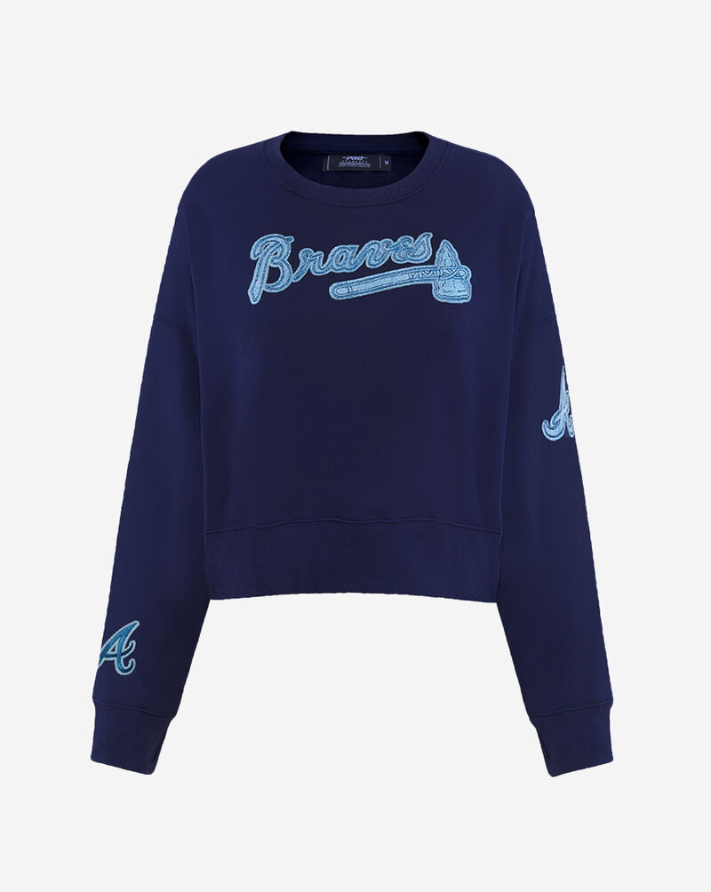 PRO STANDARD Atlanta Braves Varsity Blues Fleece Crewneck LABC39086-MDN Blue 1