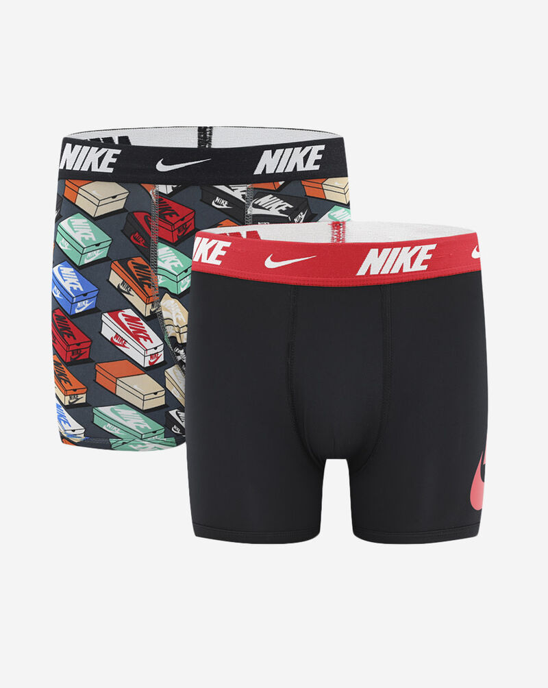 Nike Big Kids' 2PK Printed Boxer Briefs 9N1259-023 Black 1