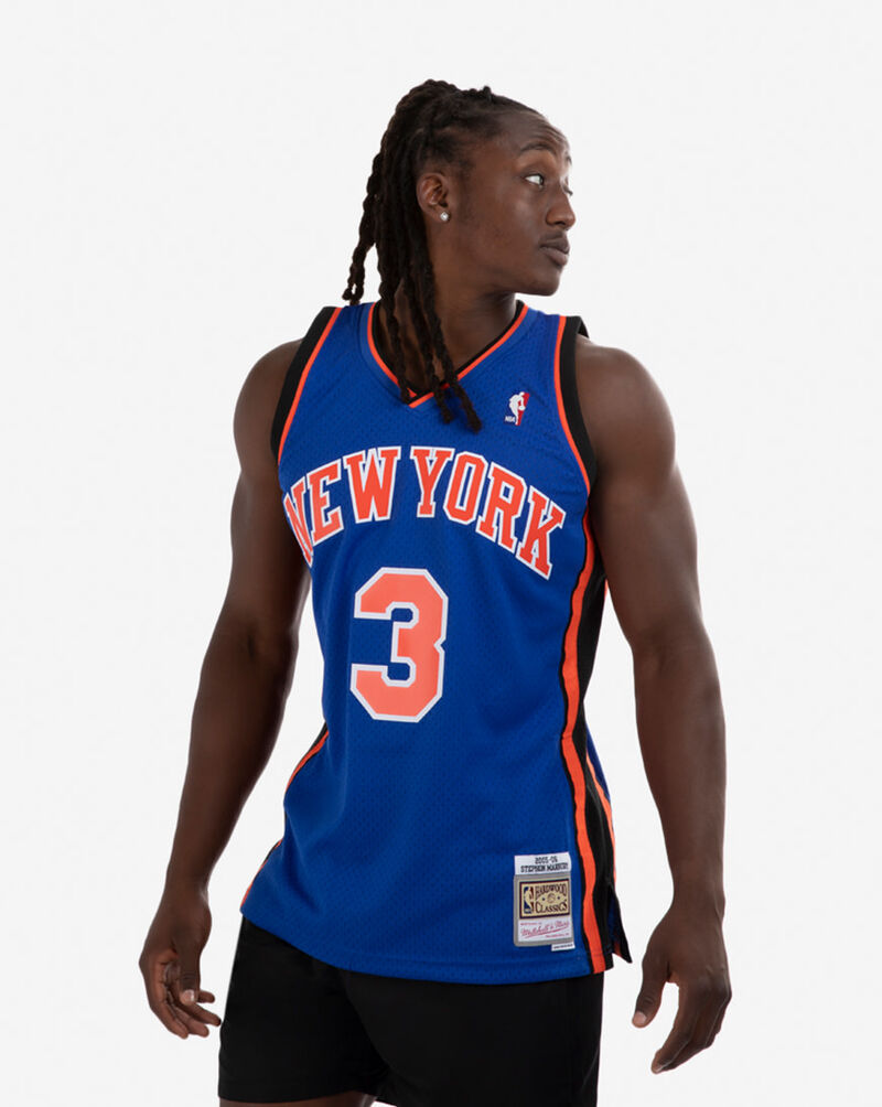 Mitchell & Ness New York Knicks Stephon Marbury 2005-2006 Swingman Jersey SMJYGS18443-NYKROYA05SMB Blue 2