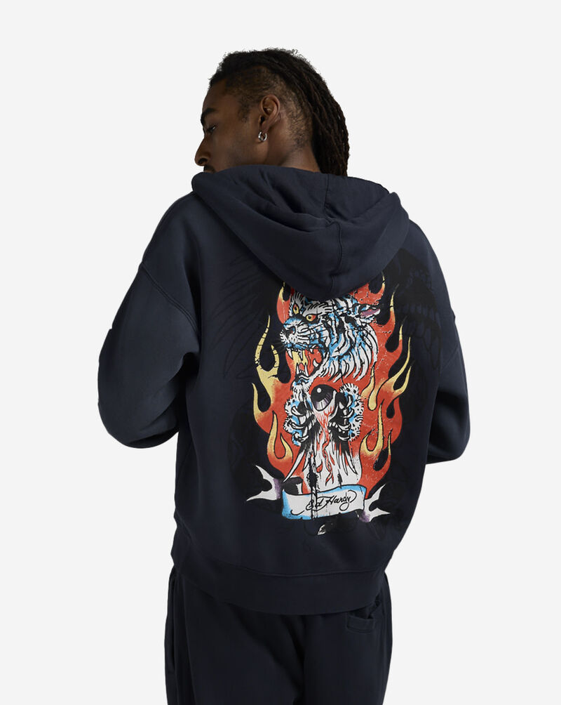 Ed Hardy Tiger Flame Full Zip Hoodie EHM13036-NVY Blue 2