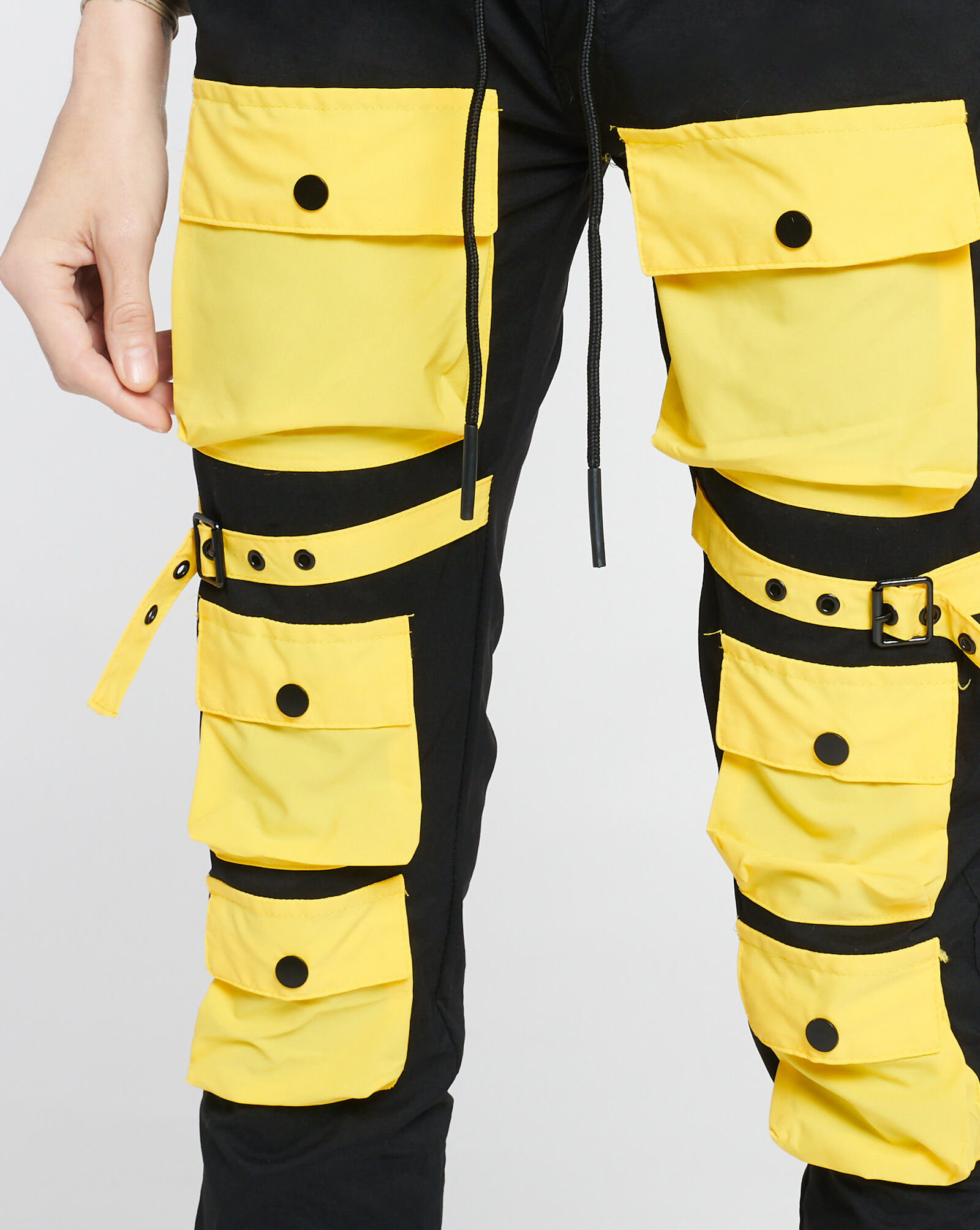 Shop Decibel Multi Strap Cargo Pants HD21B910YEL multi SNIPES USA