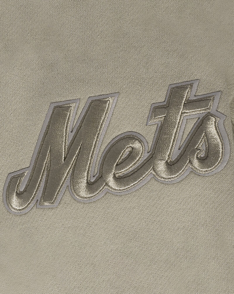 PRO STANDARD New York Mets Neutral Drop Shoulder Fleece Pull Over Hoodie  LNM5311666-TAU Beige 4