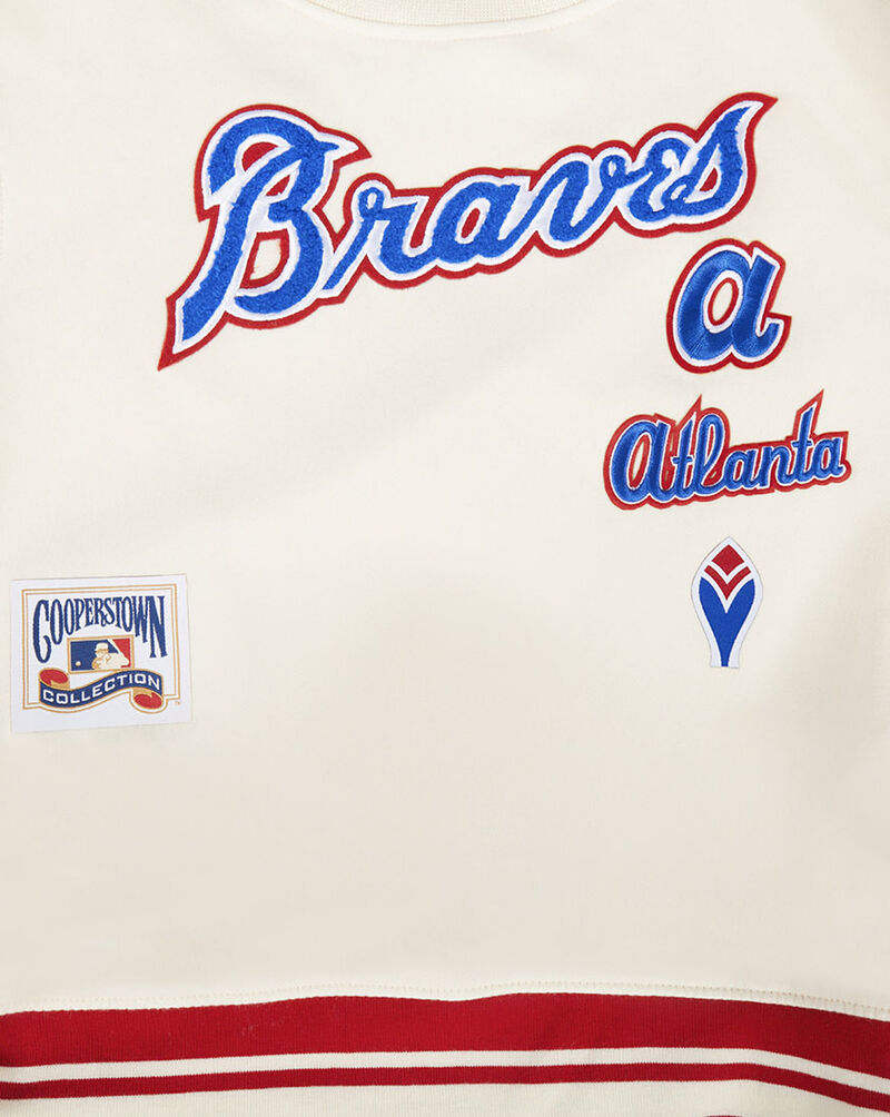 PRO STANDARD Big Girls' Atlanta Braves Retro Classic Rib Fleece Crewneck LABBC315139-ERD cream 2