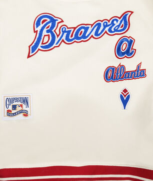 Big Girls' Atlanta Braves Retro Classic Rib Fleece Crewneck