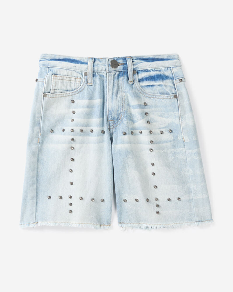 Smoke Rise Kids' Studded Jean Shorts BJS26S431SN-DOMINOBLUE Blue 1
