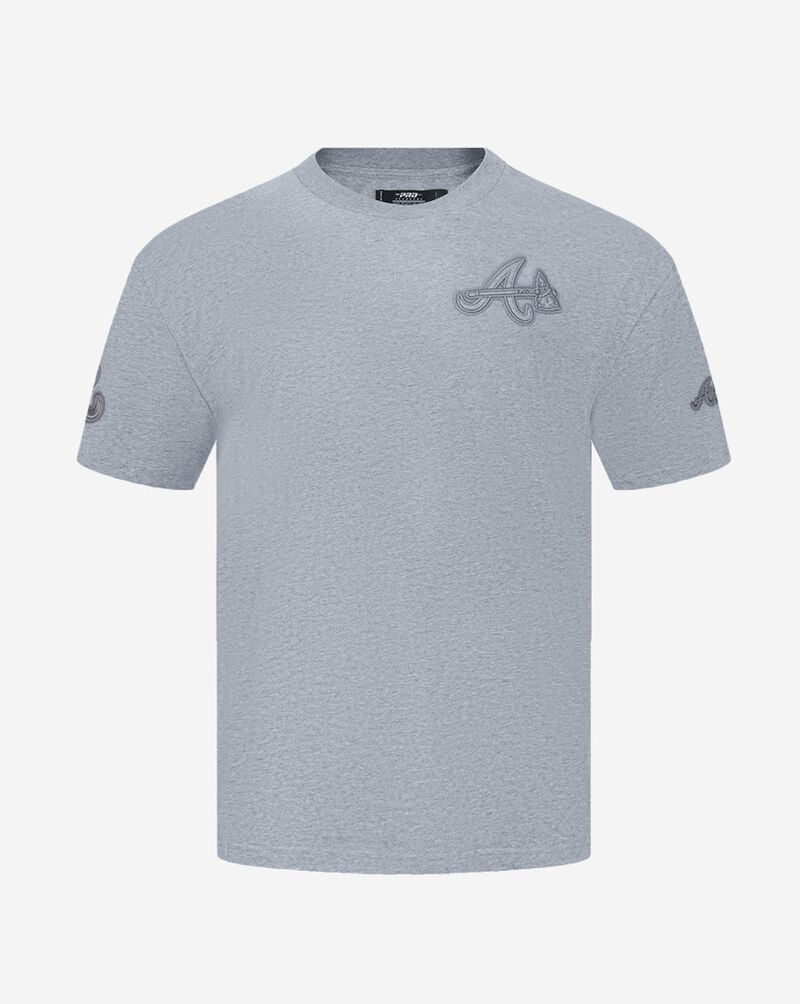 PRO STANDARD Atlanta Braves Neutral Drop Shoulder Tee  LAB137001-DHG Grey 1
