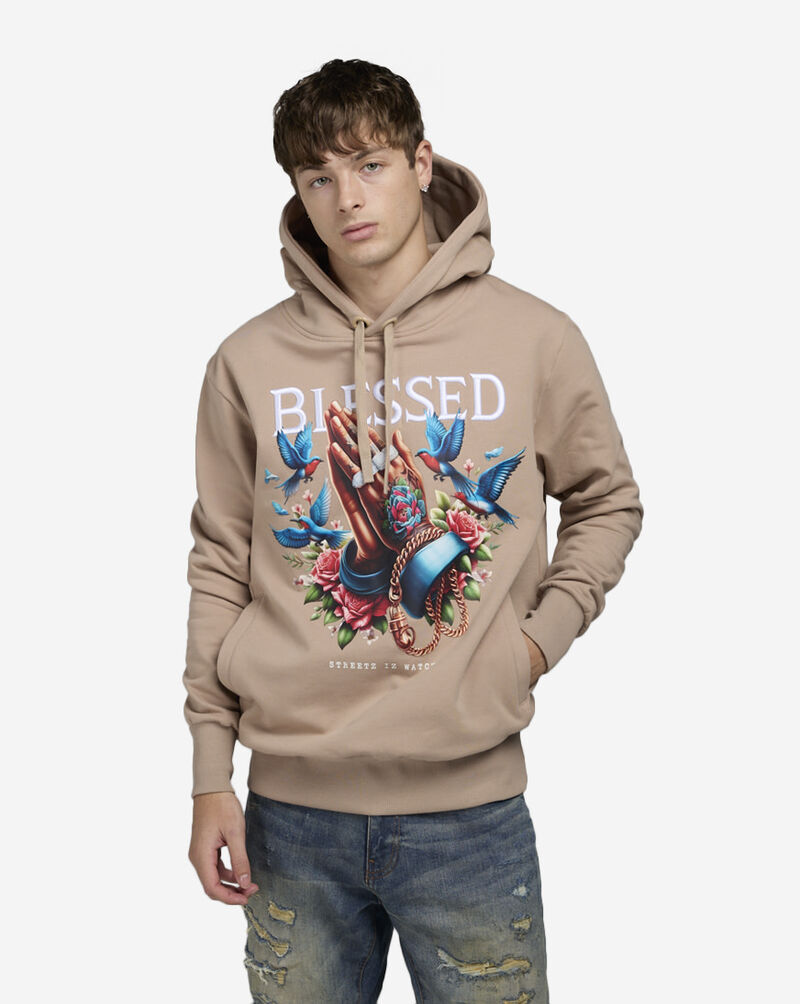 STREETZ IS WATCHIN Blessed Hoodie HDSIW5141-TAU Beige 1