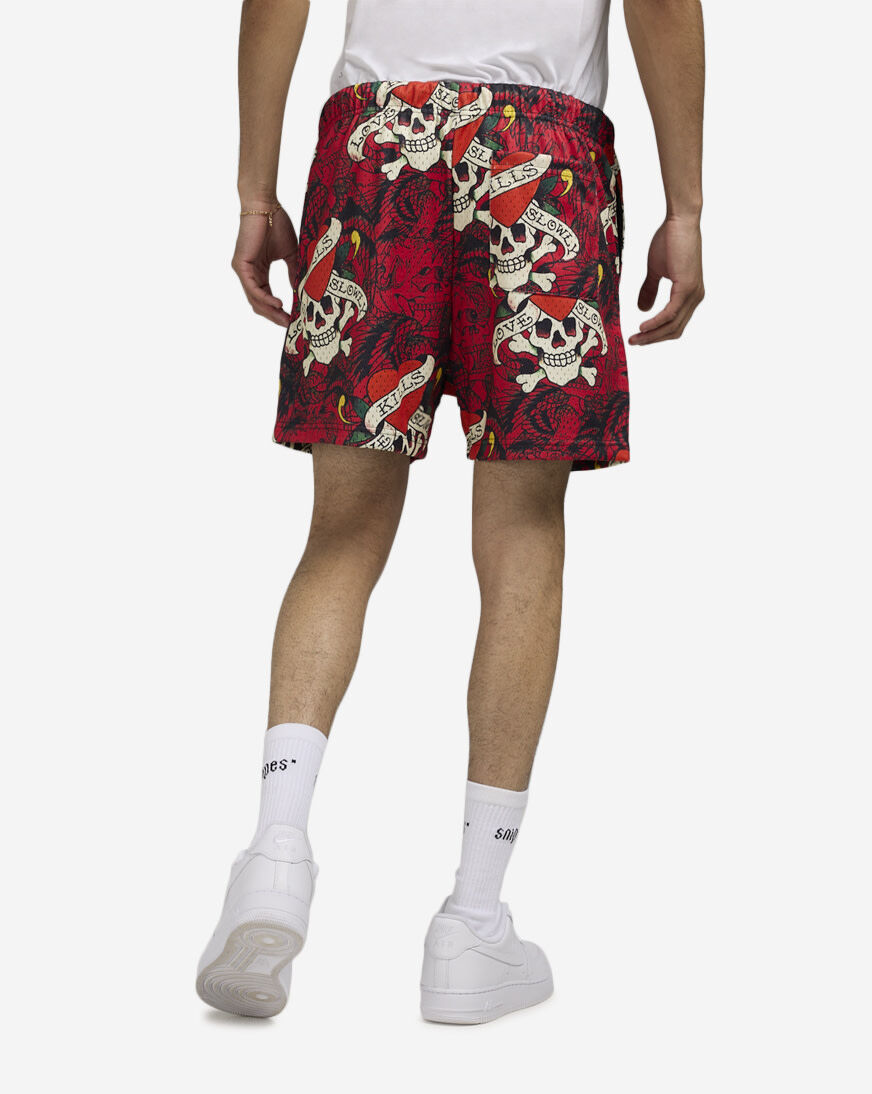 Shop Ed Hardy Skull Mesh Shorts EHM8004-8-RED red | SNIPES USA