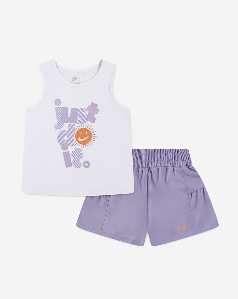 Nike Little Kids' Sunny Swoosh Tank Short Set  36M934-P63 Purple 1