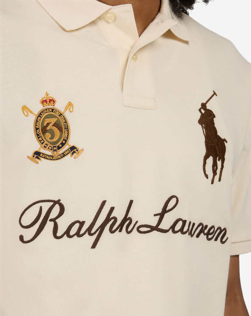 Polo Ralph Lauren Custom Slim-Fit Big Pony Mesh Polo Shirt 710B20009001-CRM cream 3