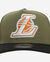 9Fifty Los Angeles Lakers Green Bark A-Frame Snapback Hat