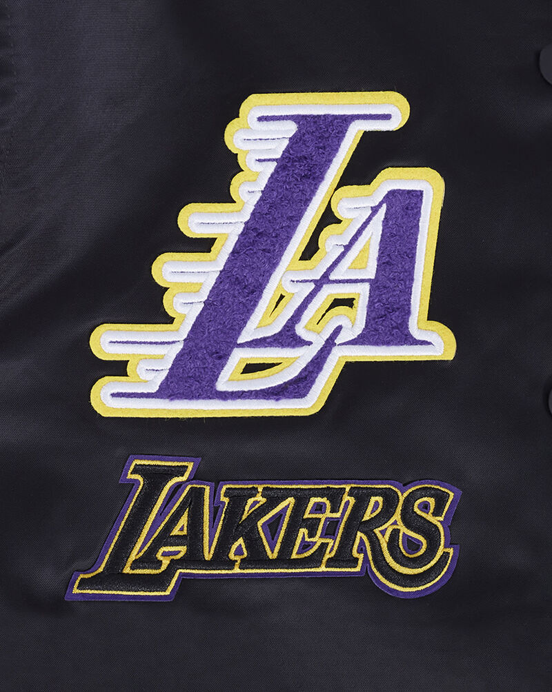 PRO STANDARD Los Angeles Lakers Retro Classic Rib Satin Jacket BLLU56219-BKY Black 4