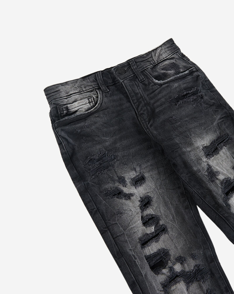 Jordan Craig Kids' Distressed Slim Fit Jeans (8-16) JS3308B-BLACKSHADOW Black 2