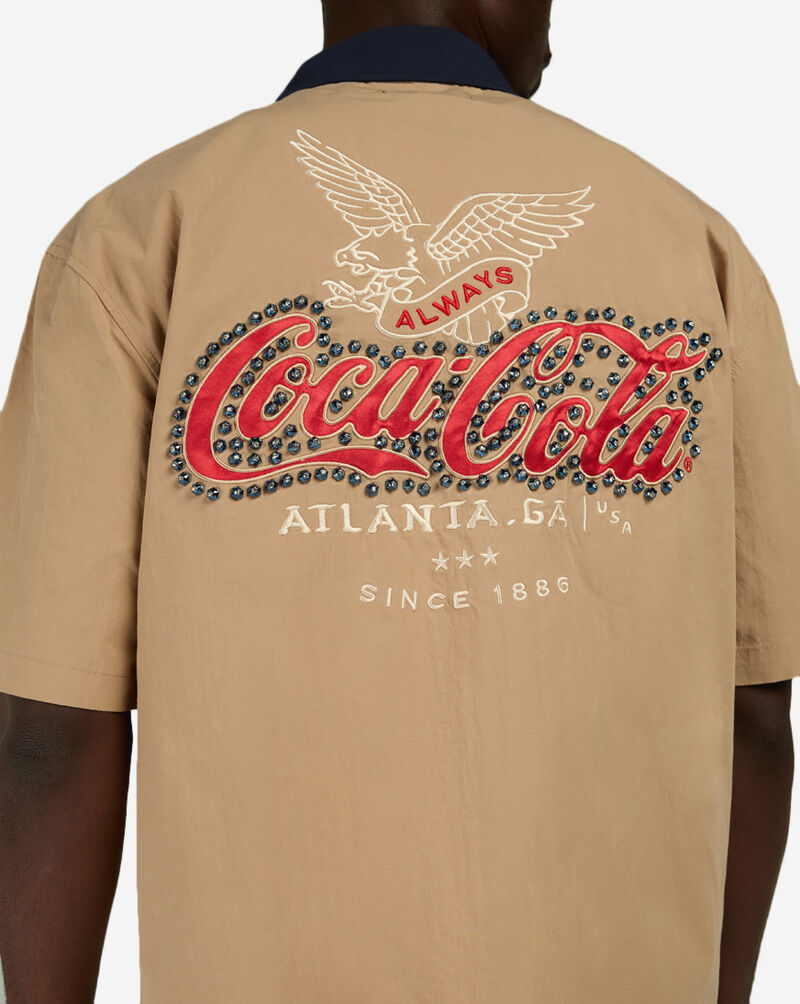 Preme Coca Cola Woven Shirt PRWT139-KHA Beige 4