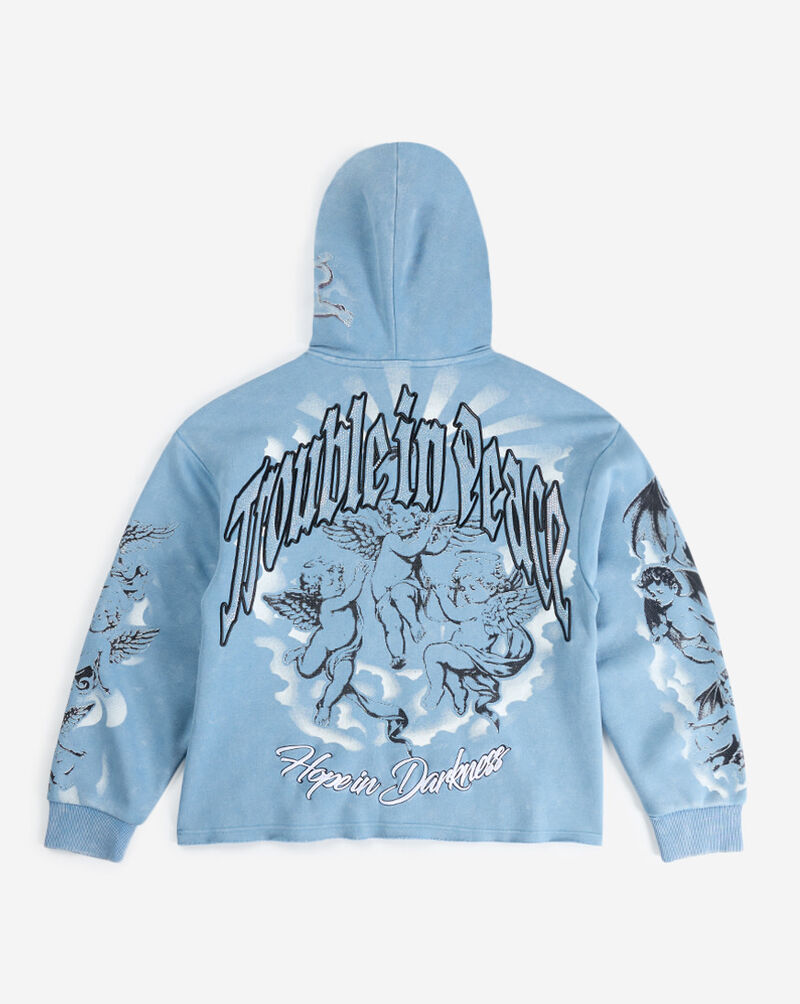 Smoke Rise Trouble In Peace Hoodie  FO26F541SN-BLU Blue 3