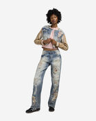 Denim Cropped Tapestry Jacket