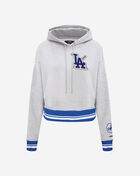 Los Angeles Dodgers Mash Up Rib Fleece Cropped Pull Over Hoodie