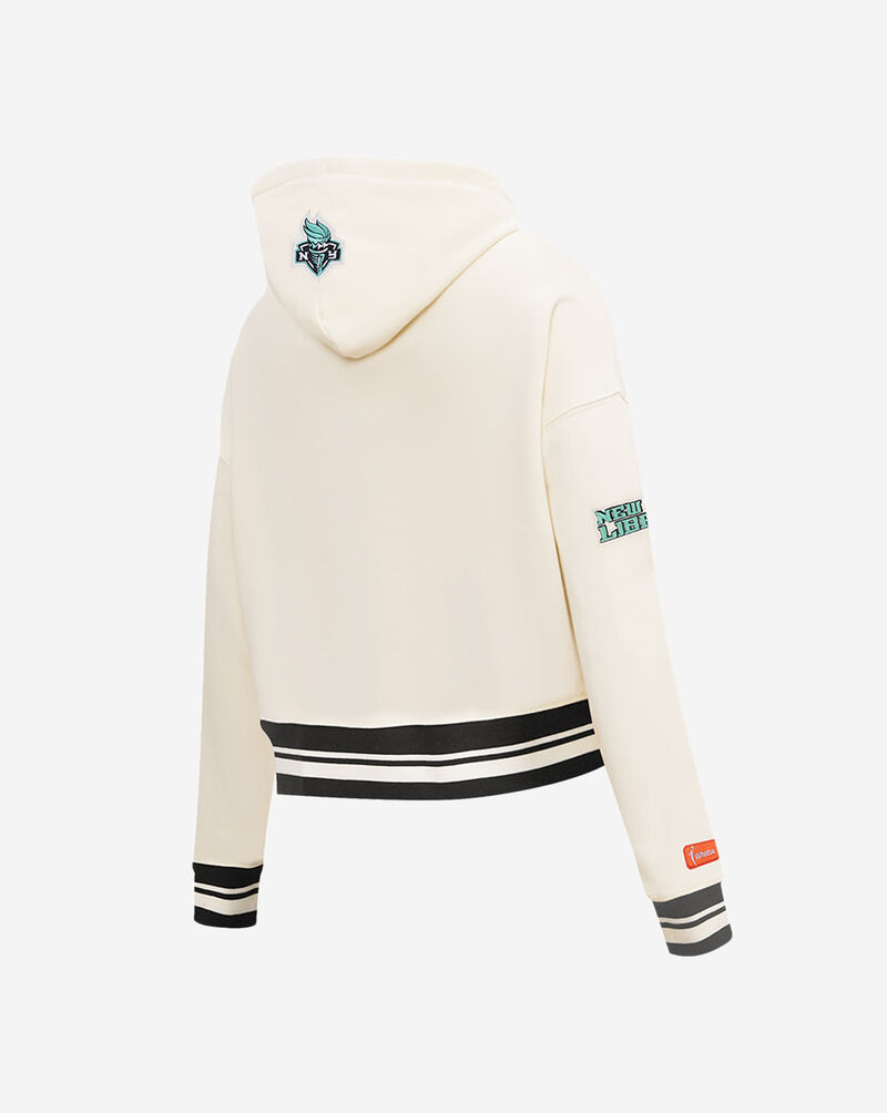 PRO STANDARD New York Liberty Cropped Pullover Hoodie WNLC70026-EBK cream 3