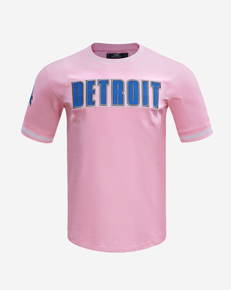 PRO STANDARD Detroit Lions Classic Chenille Double Knit Tee FDL1410268-PNK Pink 1