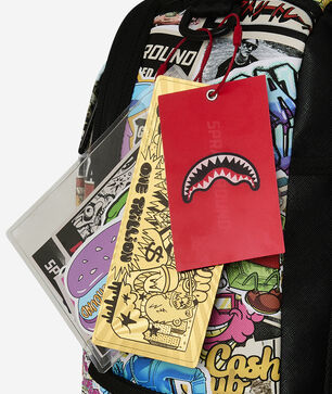 Punk Sticker Shark Backpack