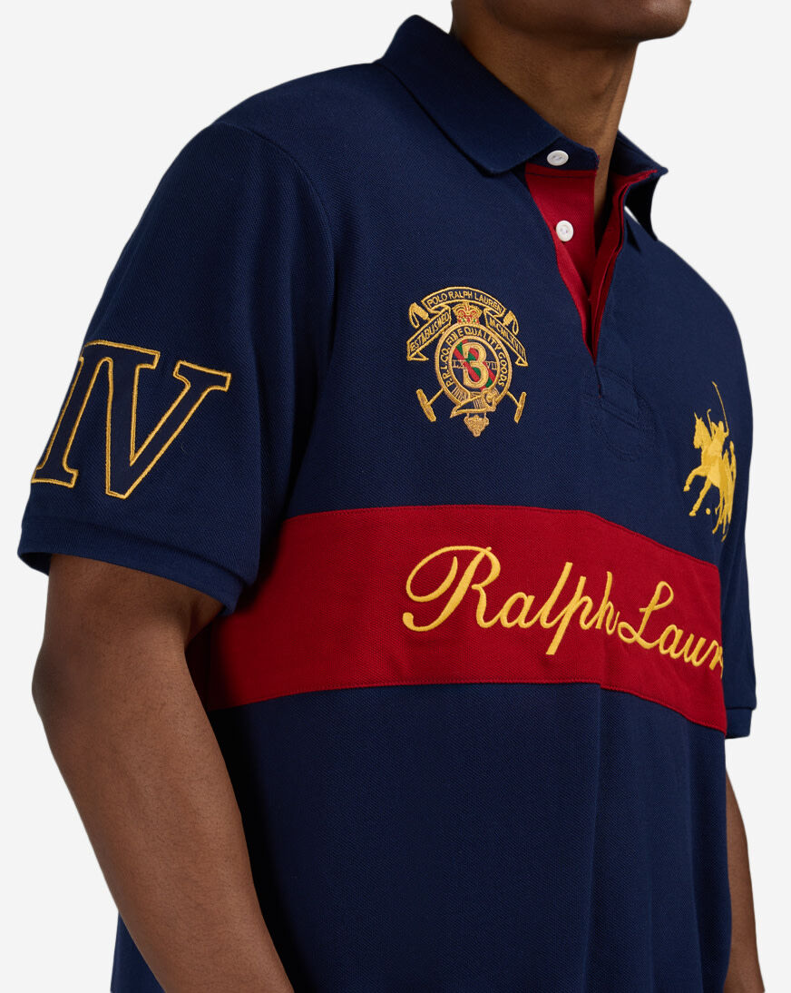 Shop Polo Ralph Lauren Basic Mesh RL Script Chest Stripe Polo