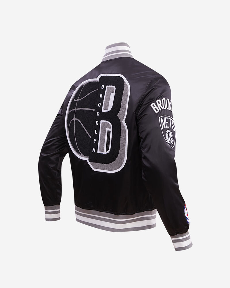 PRO STANDARD Brooklyn Nets Mash Up Rib Satin Jacket BBN6515680-BGY Black 3