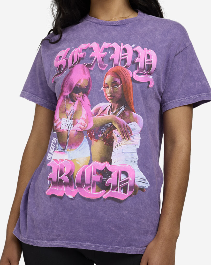 Shop Graphic Tees Sexyy Red Money Pose HHA2120XX purple