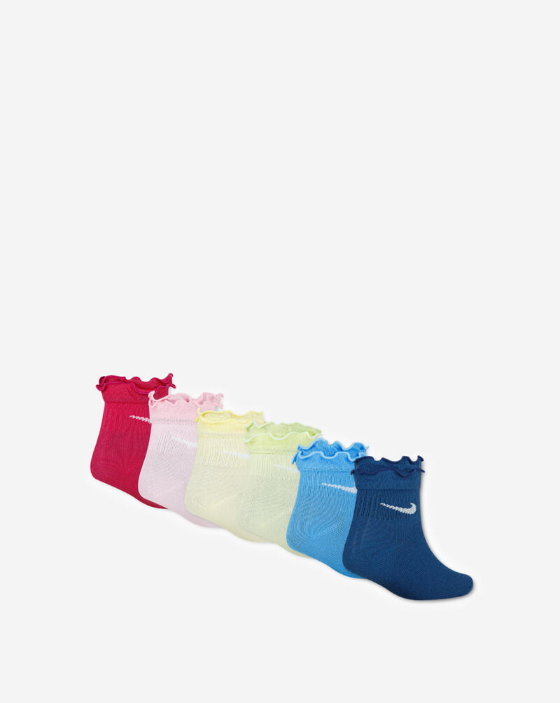 Nike Little Kids' 6PK Ruffle Ankle Socks (5-7) GN0925-V12 Multi 3