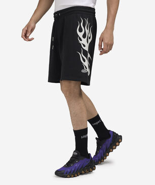 Flames Foil Fleece Shorts