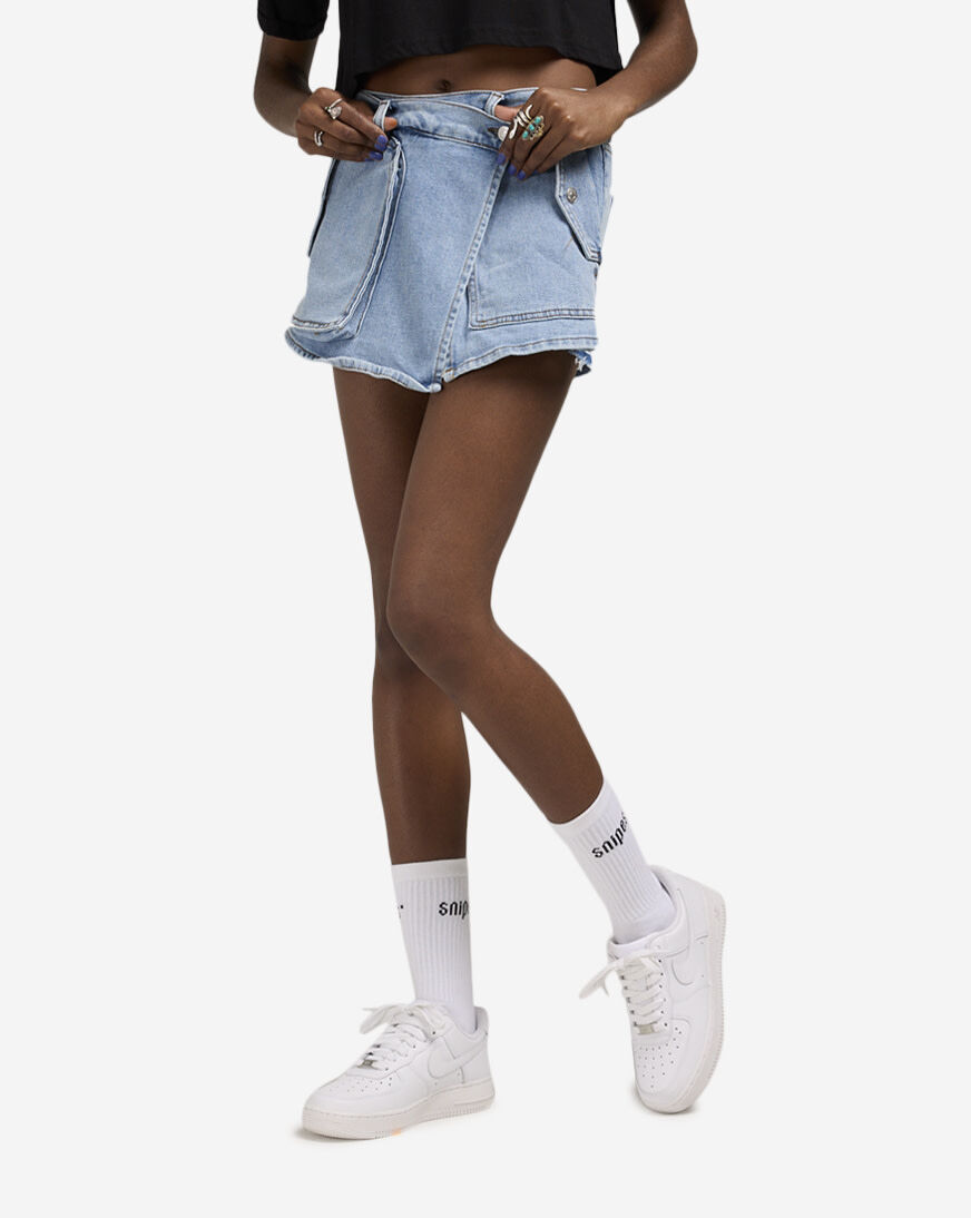 【IONSEOUL】Victor Balloon Cargo Denim 5FM0067 Shop Vibrant Denim Cargo Skort ES5161-MED grey | SNIPES USA