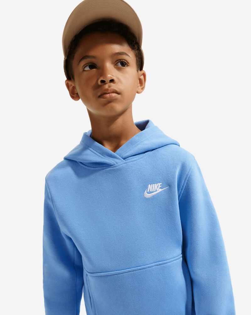 Nike Big Kids' NSW Club Fleece Hoodie FD3000-414 Blue 4