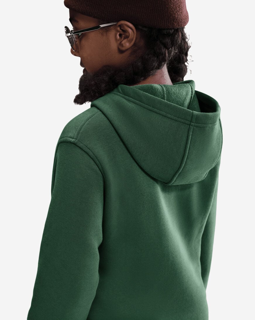 Shop Nike Big Kids' NSW Club Fleece Hoodie FD3000-323 green