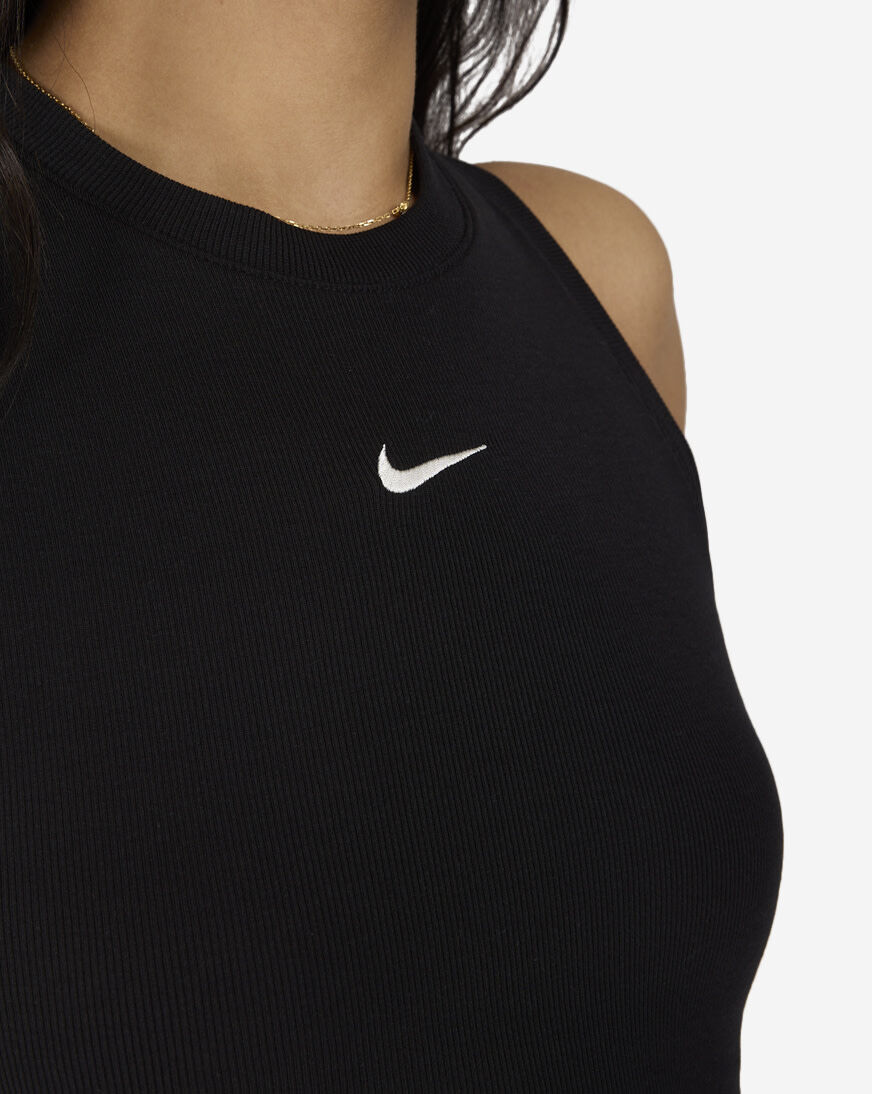 Shop Nike NSW Essential Rib Crop Tank FB8279-010 black | SNIPES USA