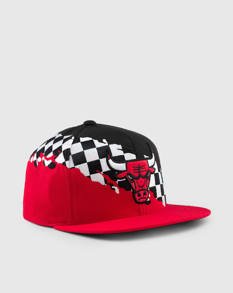 Mitchell & Ness Chicago Bulls Checkered Paintbrush Snapback BH7A48MOZCBUR Red 1