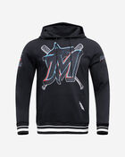 Miami Marlins Mash Up Rib Fleece Pull Over Hoodie
