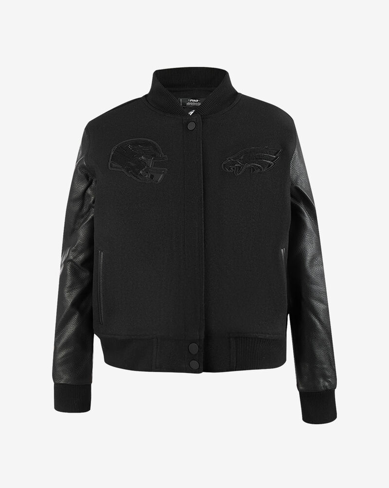 PRO STANDARD Philadelphia Eagles Triple Black W Wool Varsity Jacket FPEH410259-3BK Black 1