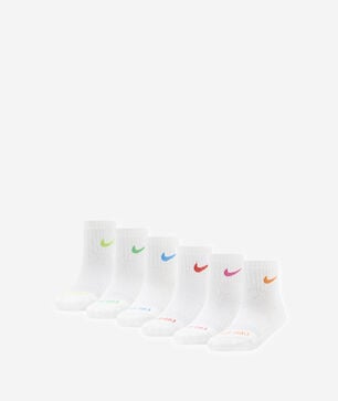 Little Kids' Dri-FIT Performance Basics 6Pk Quarter Socks