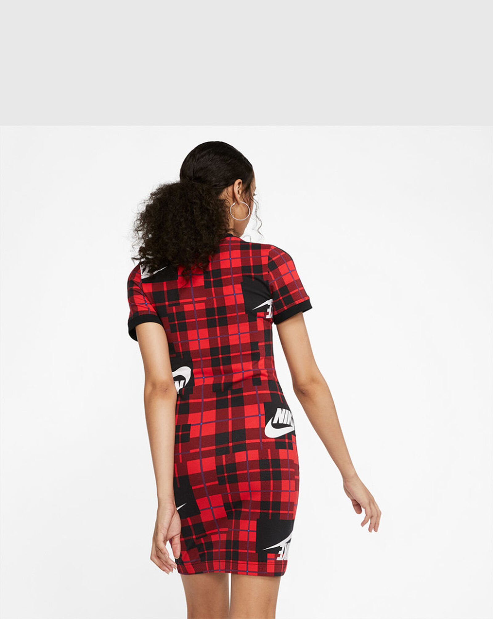 Shop Nike Nsw Plaid Bodycon Dress CQ7177-657 red | SNIPES USA