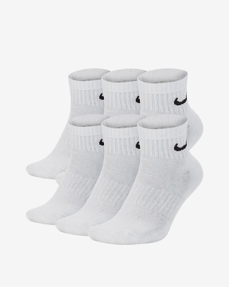 Nike 6Pk Everyday Cushioned Training Ankle Socks SX7669-100 White 1