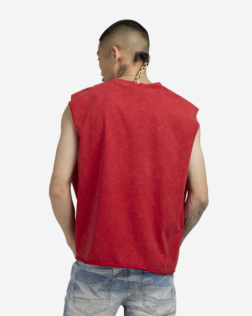 激安ブランド Smoke Shop Rise red KT25253SN-RED Tank Muscle Graphic Crop トップス