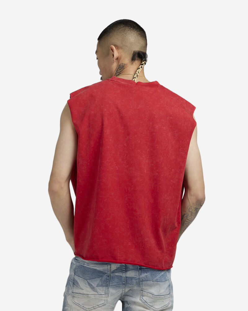 Smoke Rise Crop Graphic Muscle Tank KT25253SN-RED Red 2