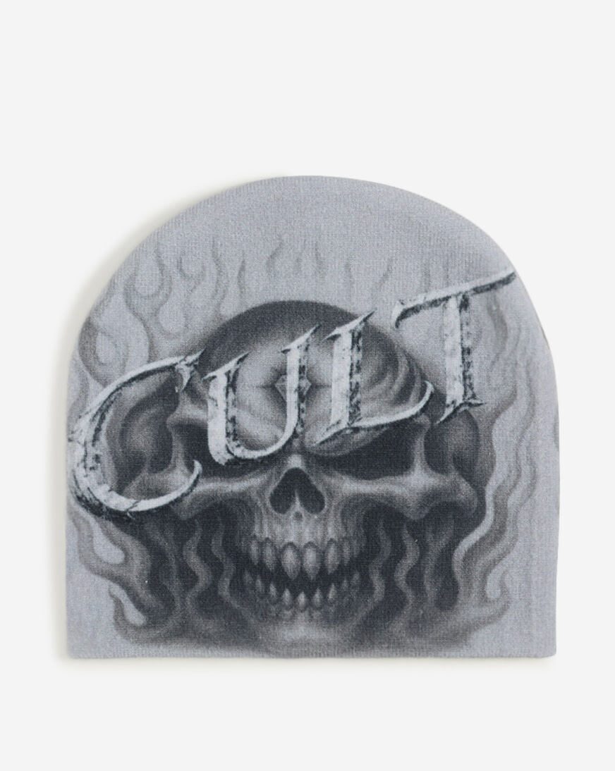 初販 HYDE着 同型同色 Roen SKULL KNIT CASQUETTE Shop Cult of Individuality Skeleton Knit Hat 626BS-KHS01A grey