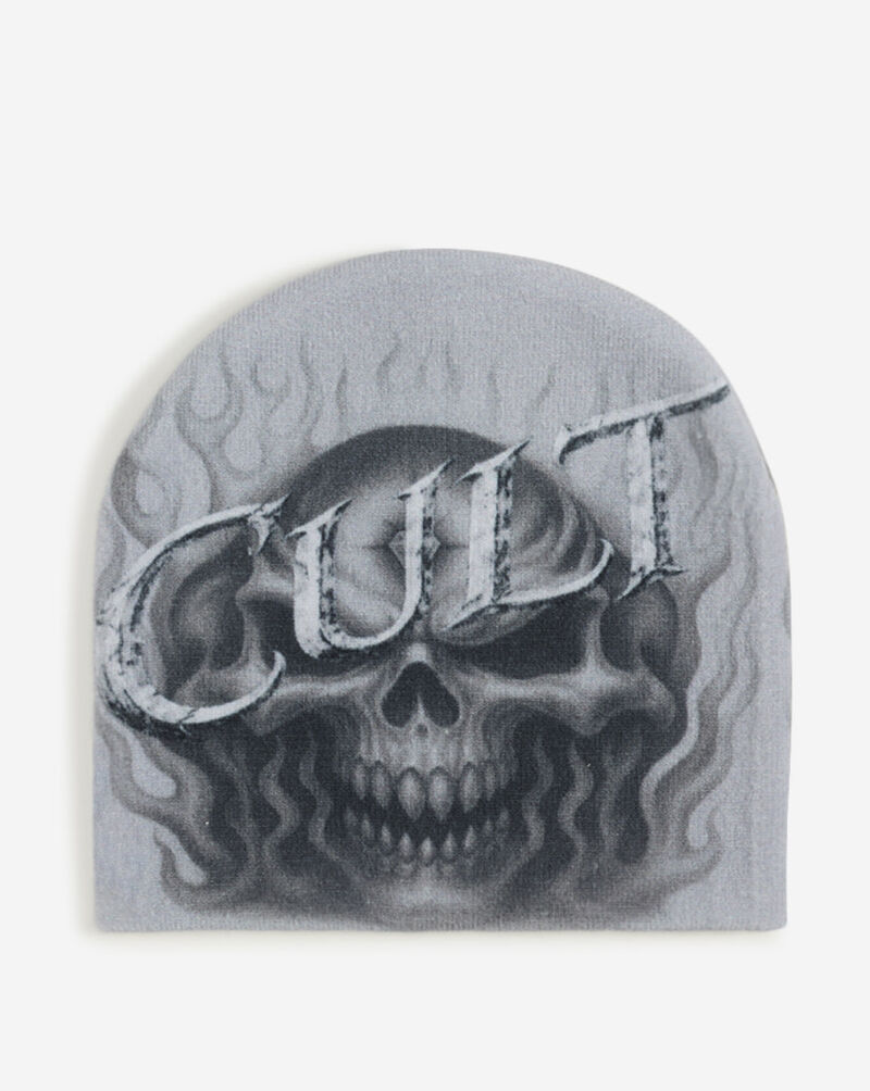 Cult of Individuality Skeleton Knit Hat  626BS-KHS01A Grey 1