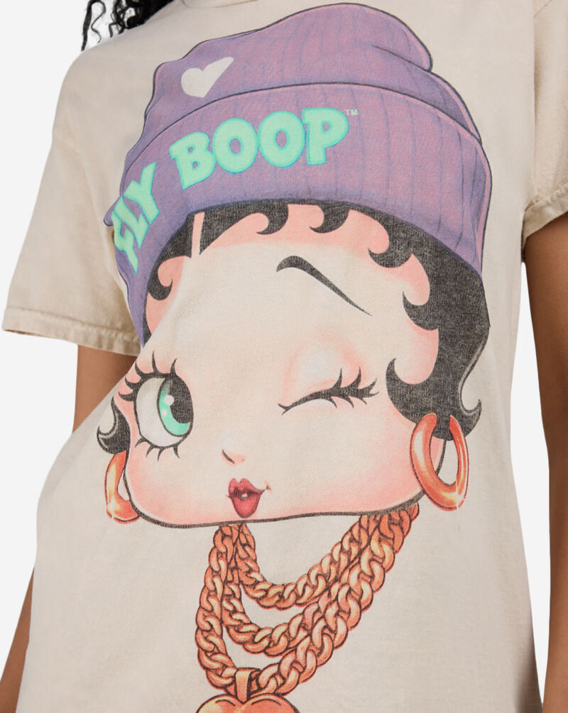 Graphic Tees Betty Boop Beanie Cap Tee GBB2180XX cream 3