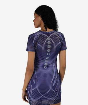 Printed Mesh Bodycon Dress