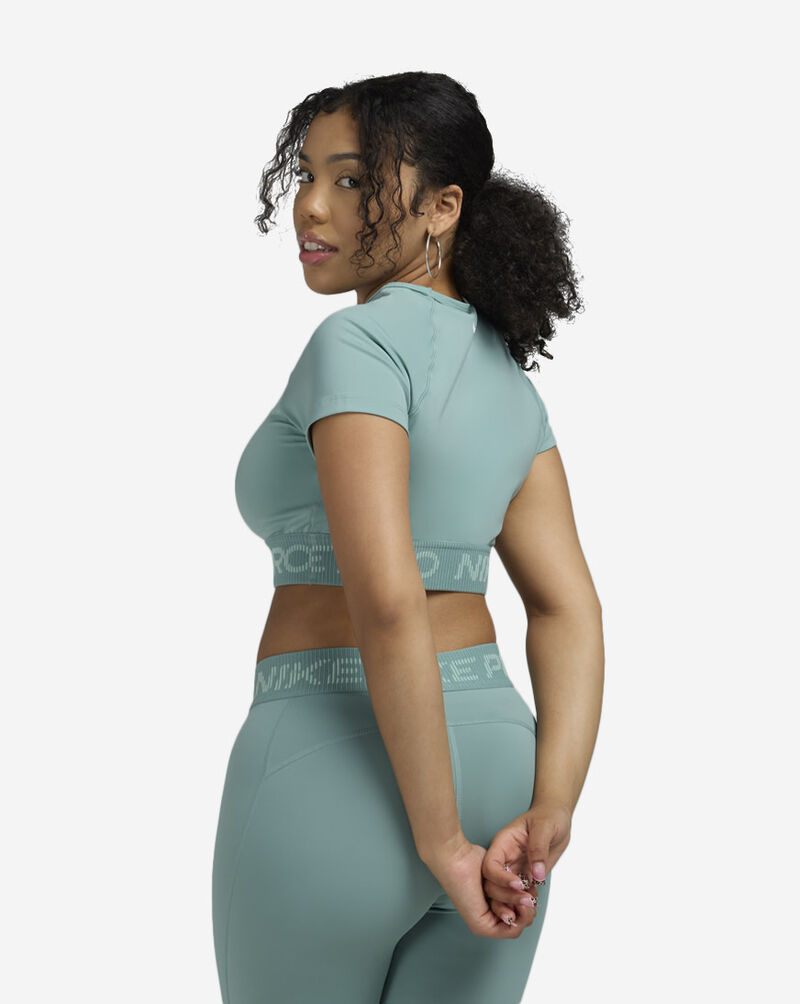 Nike Pro Dri-FIT Short-Sleeve Cropped Top HV3673-017 Green 2