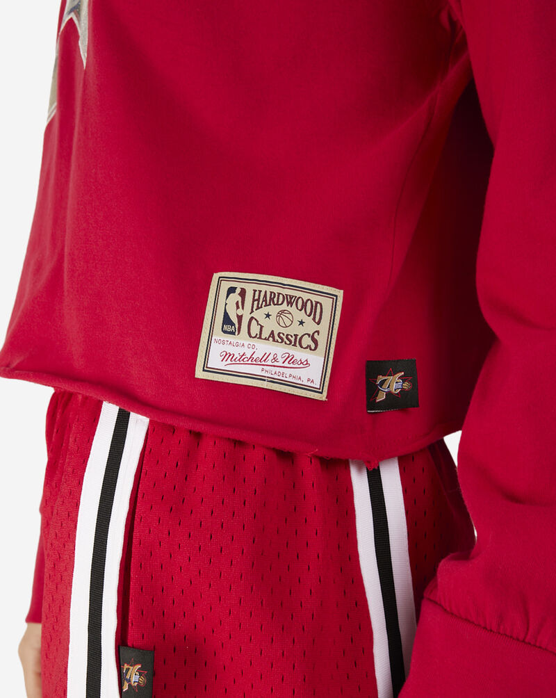 Mitchell  Ness Philadelphia 76ers NBA Glitter Crop Crewneck WCCT6858-P76YYPPPRED1 Red 3