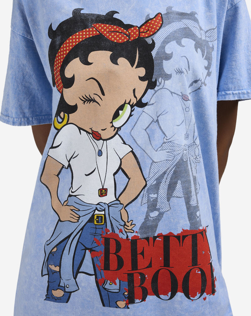 Graphic Tees Betty Boop Wink Headband Tee GBB2050XX Blue 3