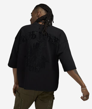 New York Rhinestone Crop Sweatshirt