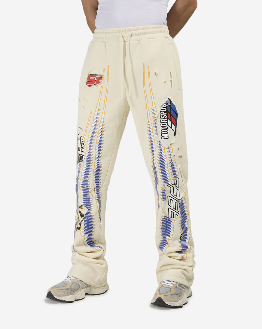 Shop Smoke Rise Racing Fleece Pants FP26S428SNZ-ECR cream | SNIPES USA